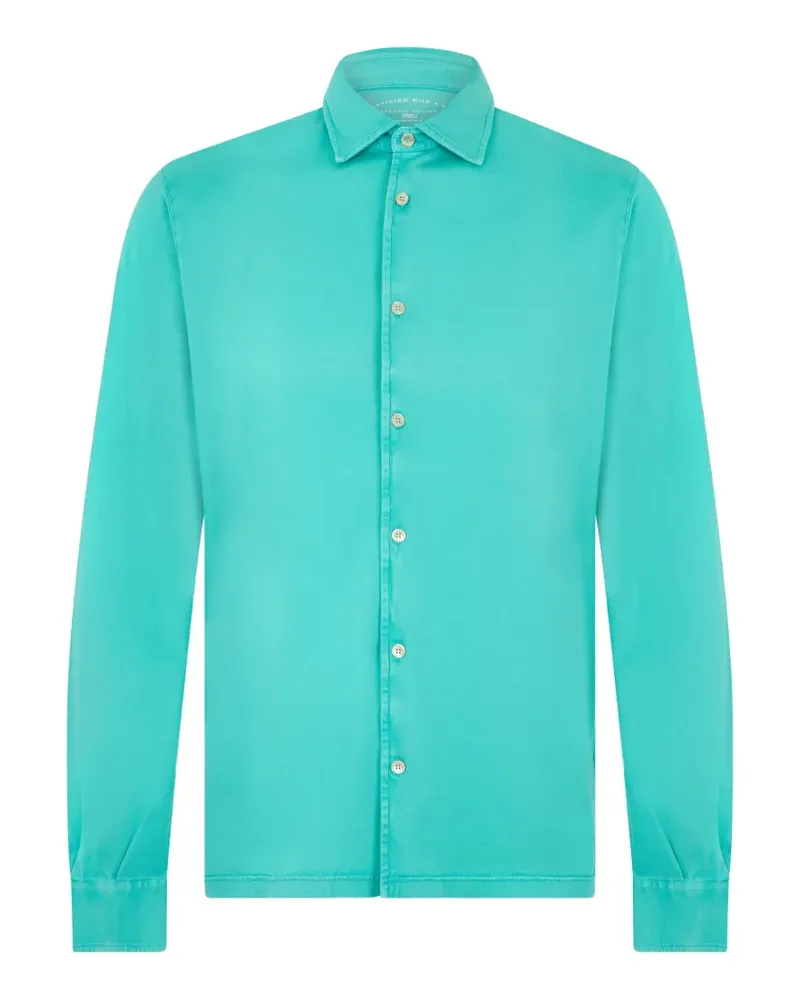 Fedeli classic-collar long-sleeve shirt - Blau Blau