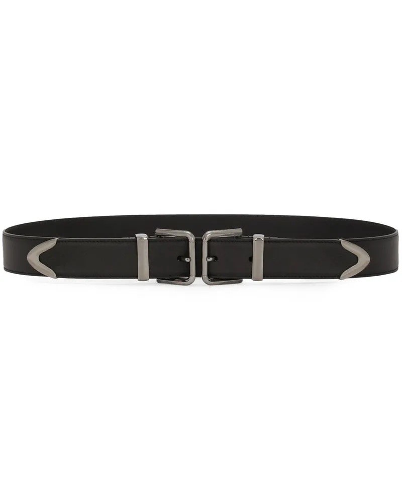 Dolce & Gabbana Gürtel mit doppeltem Schnallenverschluss - Schwarz Schwarz