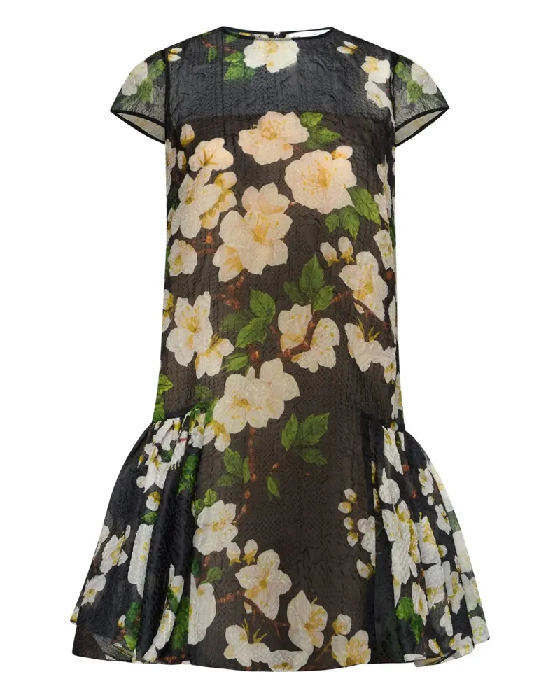 Oscar de la Renta Minikleid aus Seide - Blau Blau