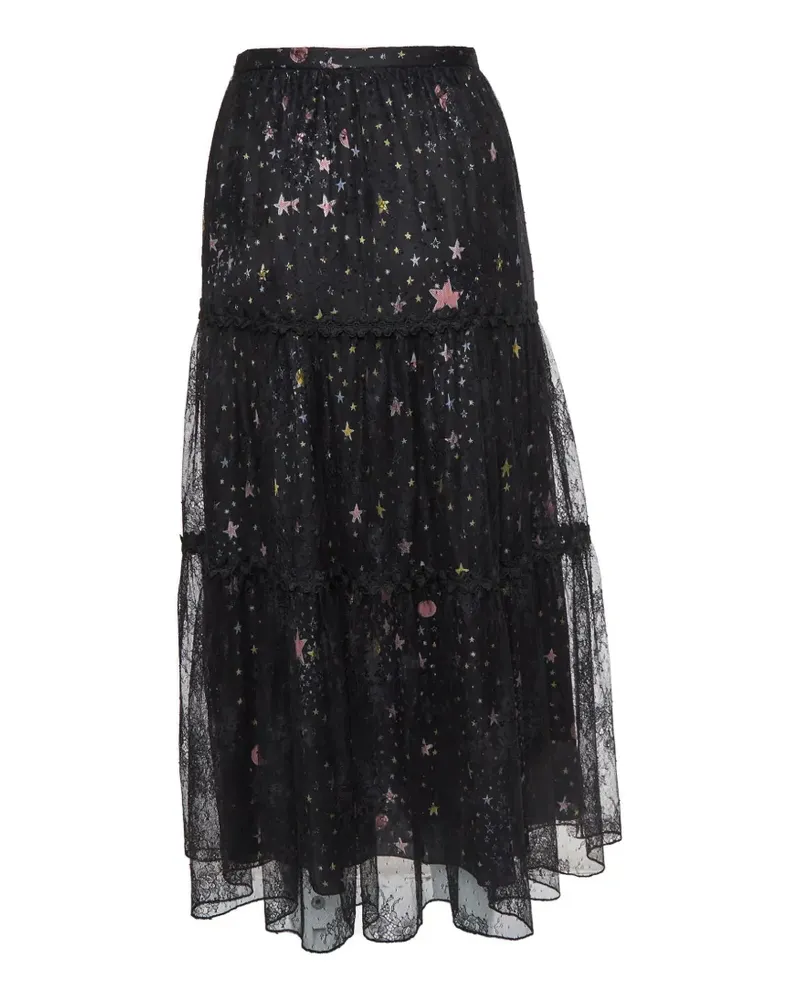 Moschino Maxirock mit Stern-Print - Schwarz Schwarz
