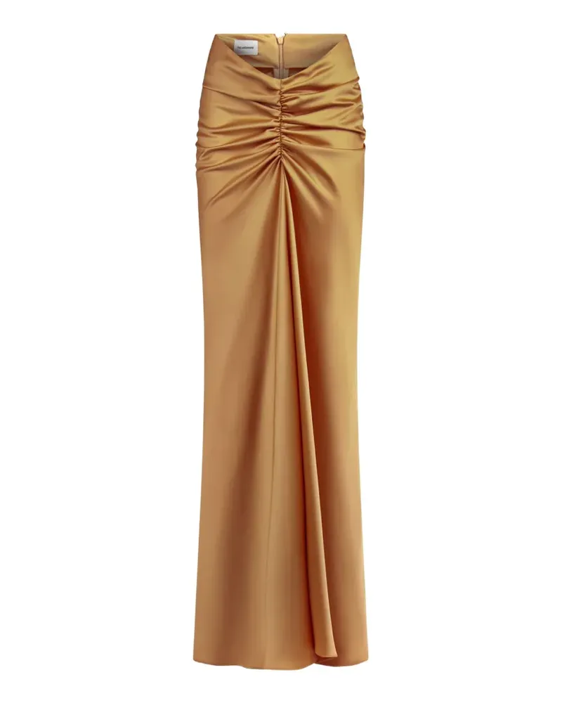 ANDAMANE Iris gathered draped maxi skirt - Gold Gold