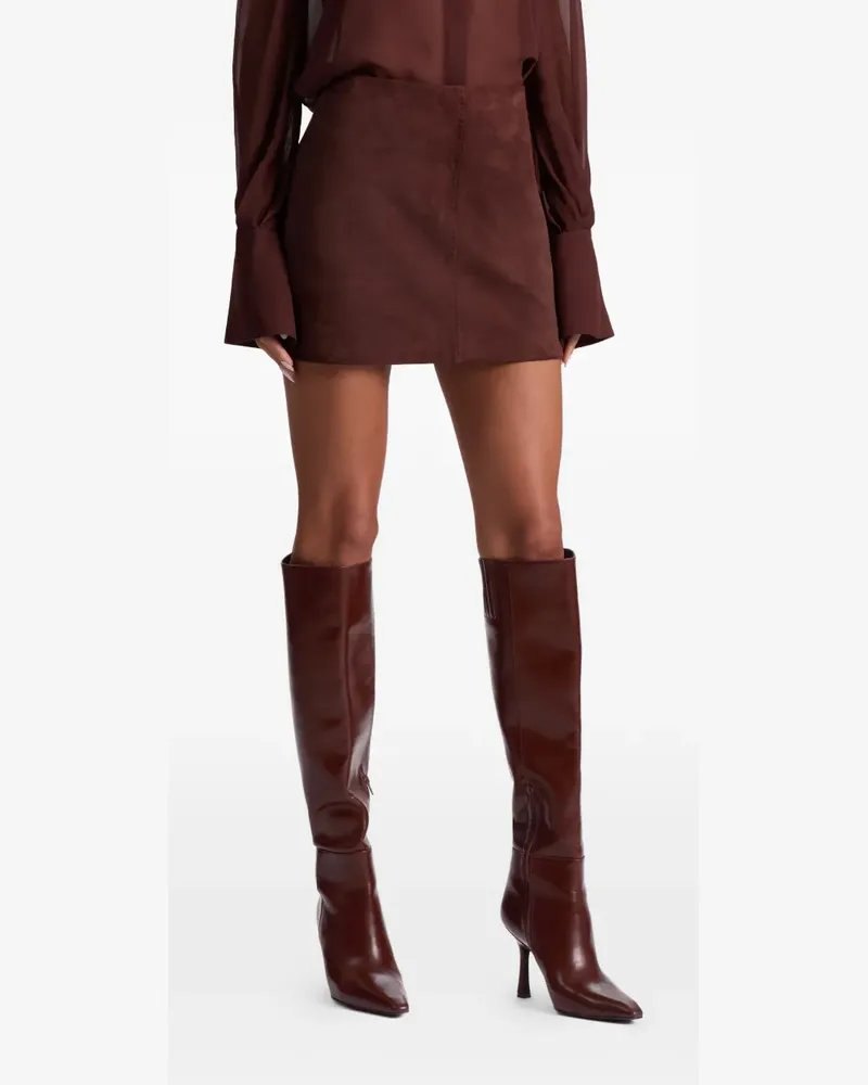Alice + Olivia Riley suede mini skirt - Braun Braun