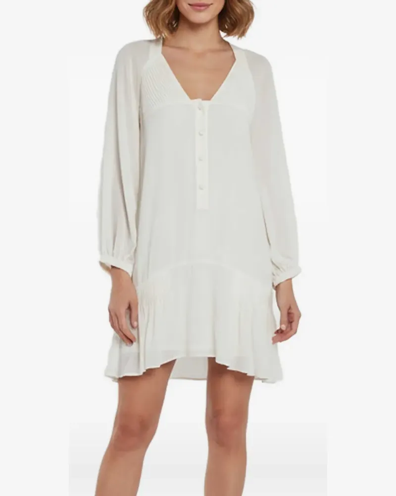 Ermanno Scervino Ausgestelltes Minikleid mit Biesen - Weiß Weiß