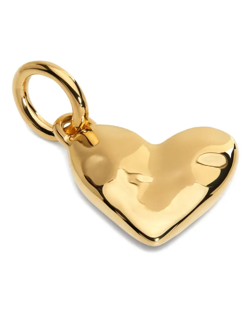 Monica Vinader Halskette mit 18kt Gold-Vermeil-Herzanhänger Gold