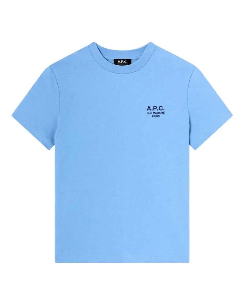 A.P.C. logo-print cotton T-shirt - Blau Blau