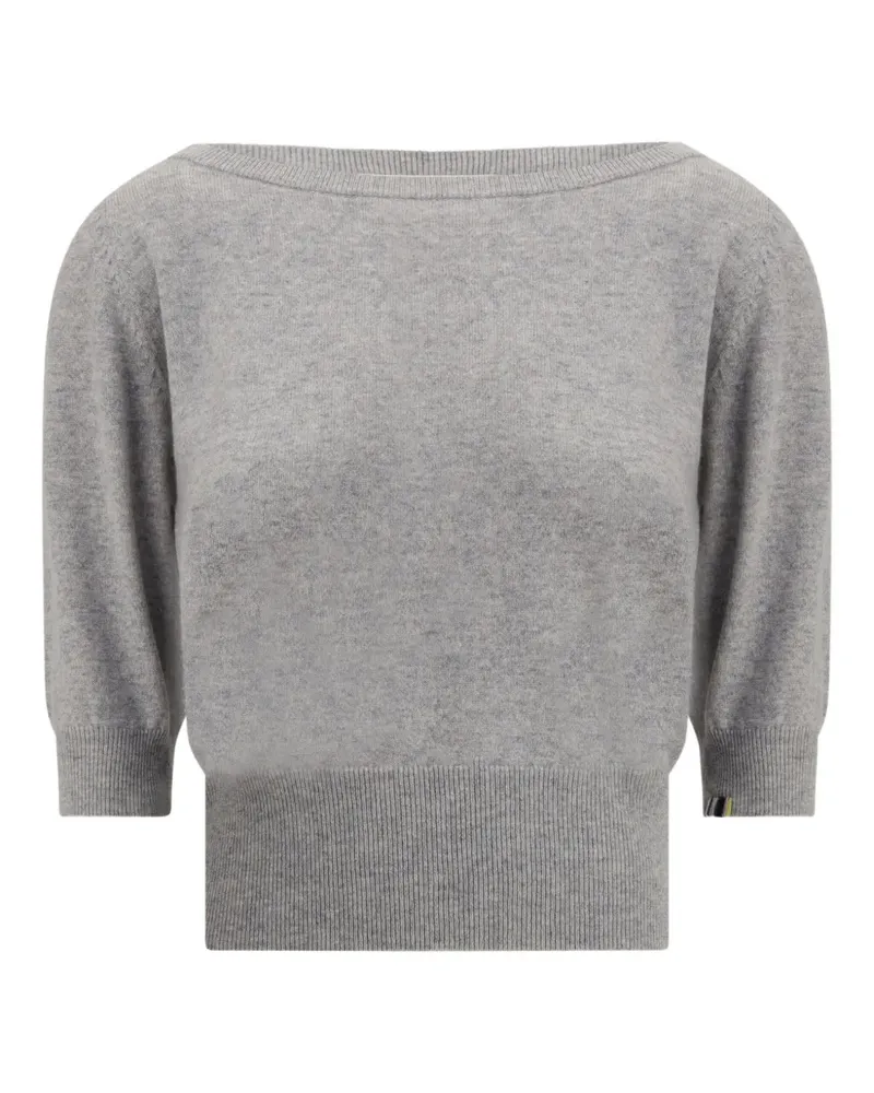 extreme cashmere Puffärmel-Strick mit U-Boot-Ausschnitt - Grau Grau