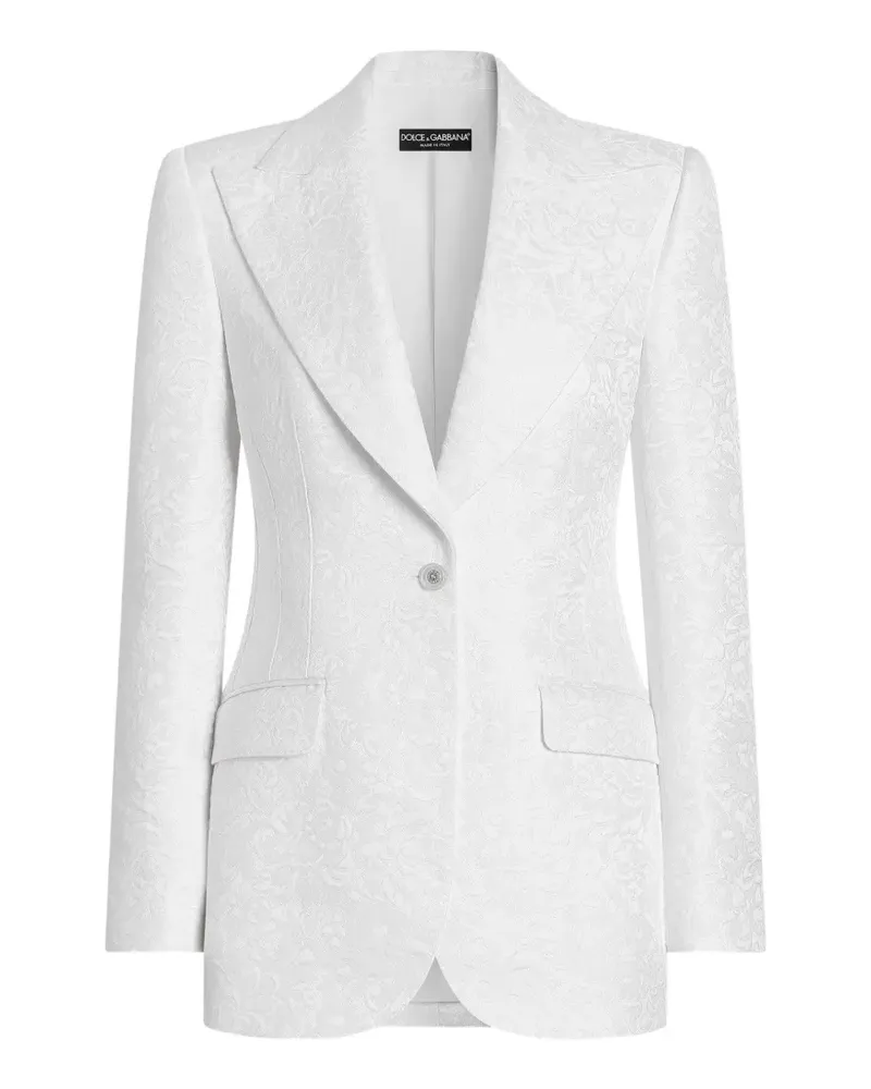 Dolce & Gabbana single-breasted brocade Turlington jacket - Weiß Weiß