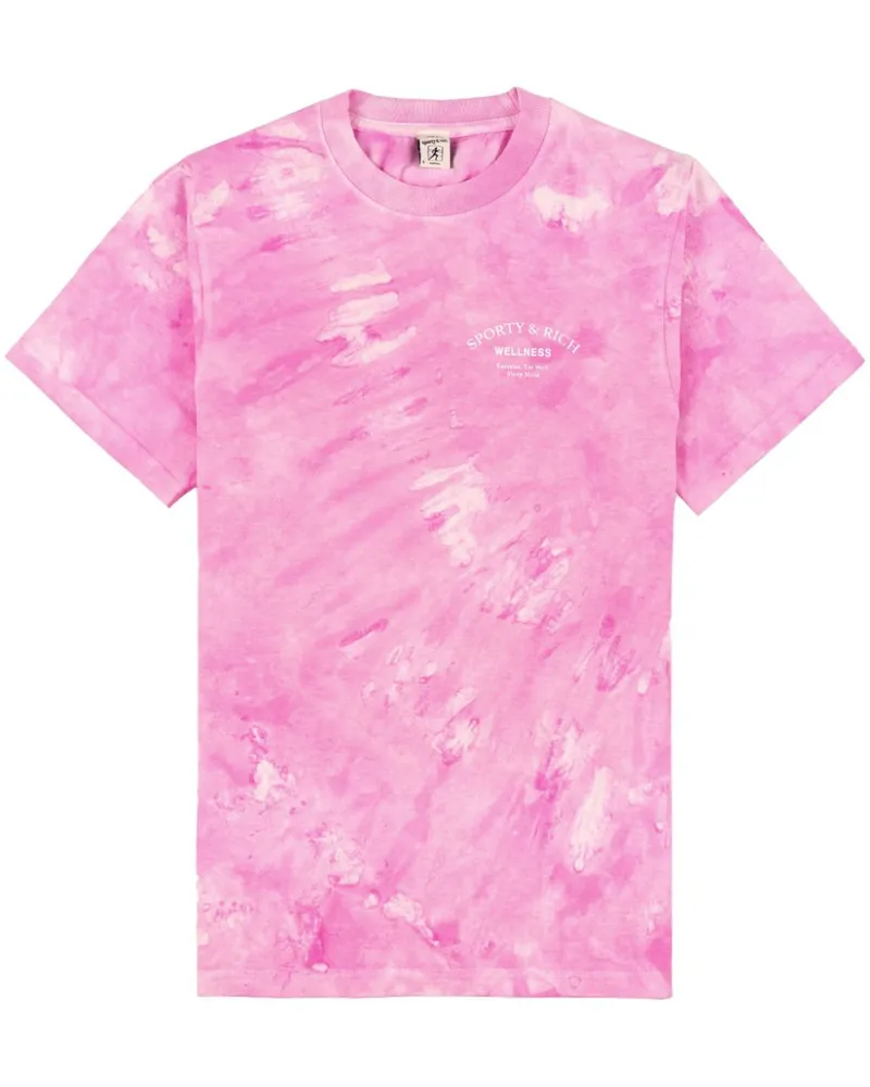 SPORTY & RICH T-Shirt mit Batikmuster - Rosa Rosa
