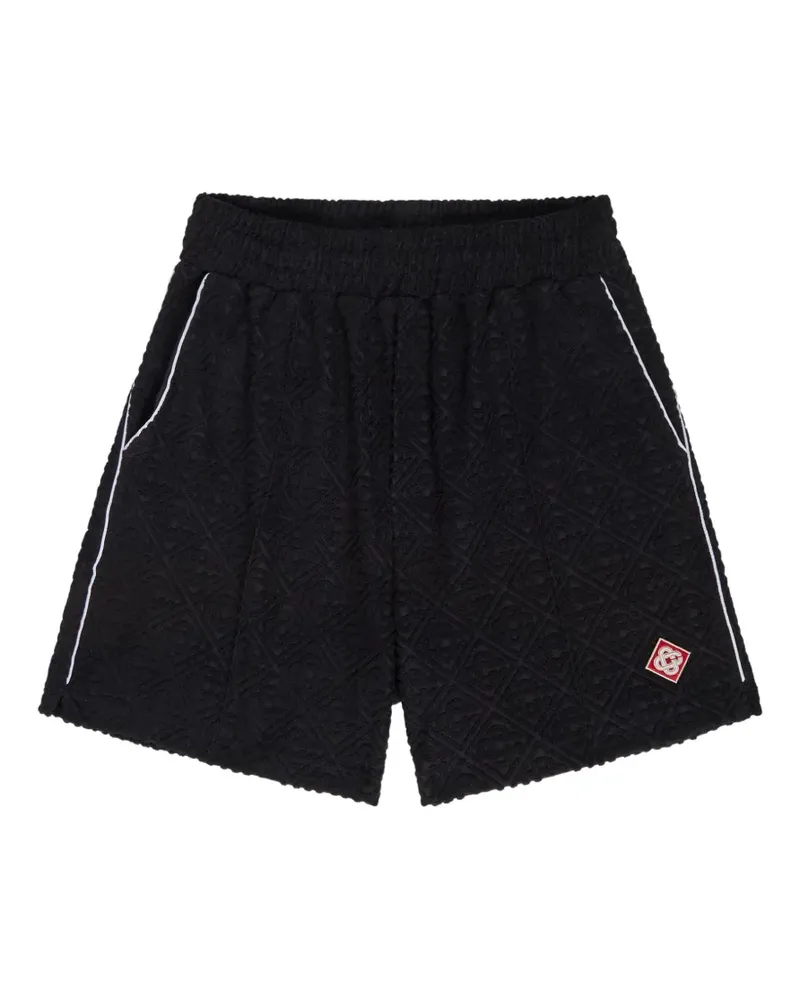Casablanca Paris Strukturierte Shorts mit Logo-Stickerei - Schwarz Schwarz