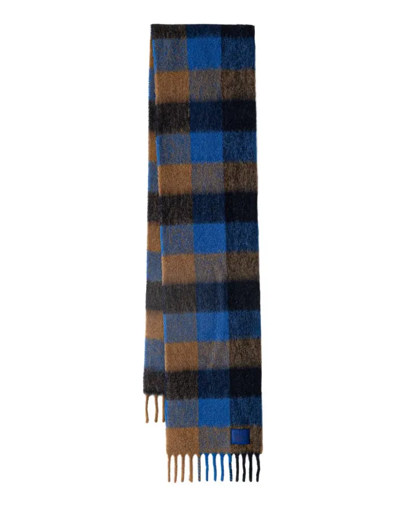 Paul & Shark check-pattern fringed scarf - Blau Blau