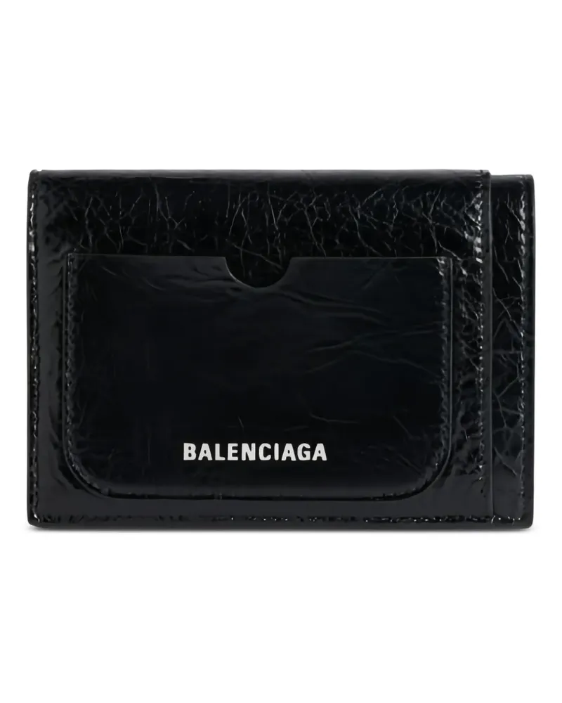 Balenciaga Portemonnaie mit Knitteroptik - Schwarz Schwarz