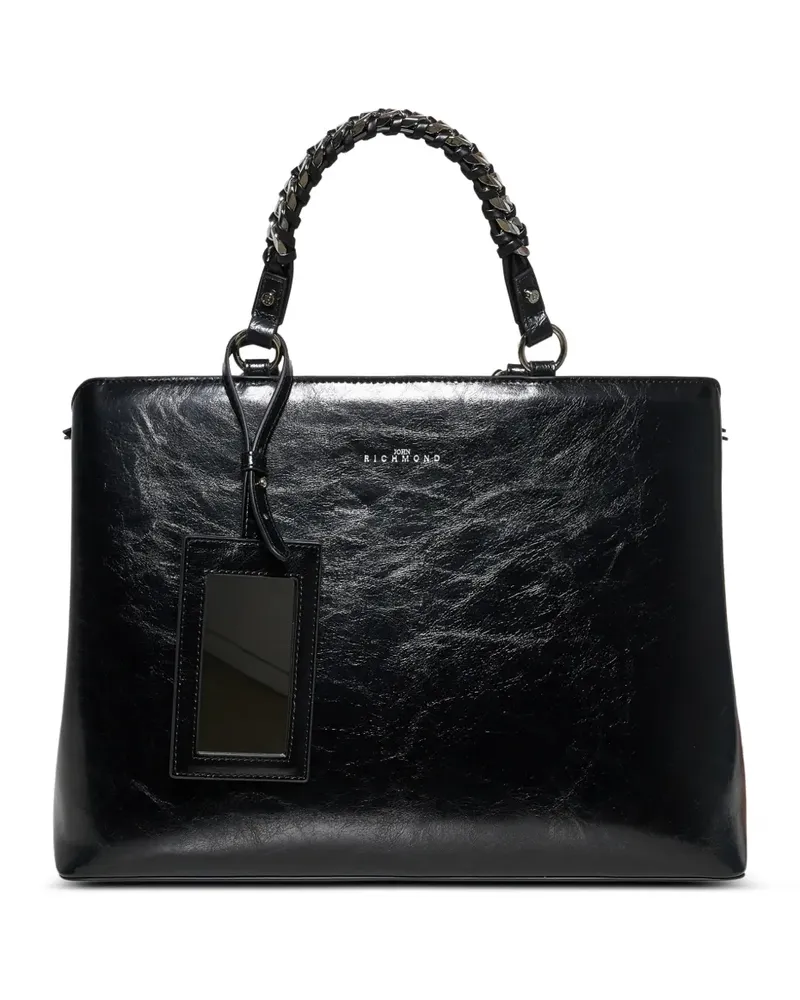 John Richmond braided-handle tote bag - Schwarz Schwarz