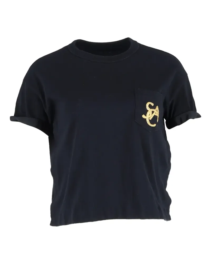 Sacai T-Shirt mit Logo-Detail - Blau Blau