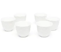 Set aus sechs Tassen mit Zickzackmuster