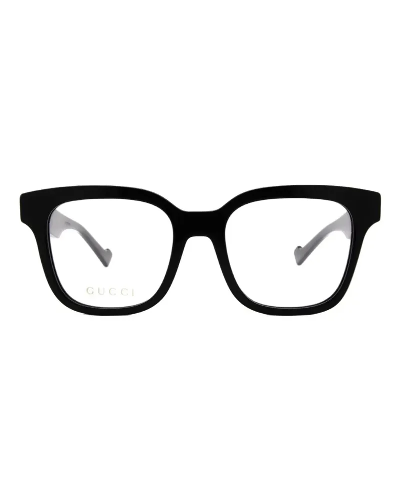 Gucci Eckige Brille mit GG - Schwarz Schwarz