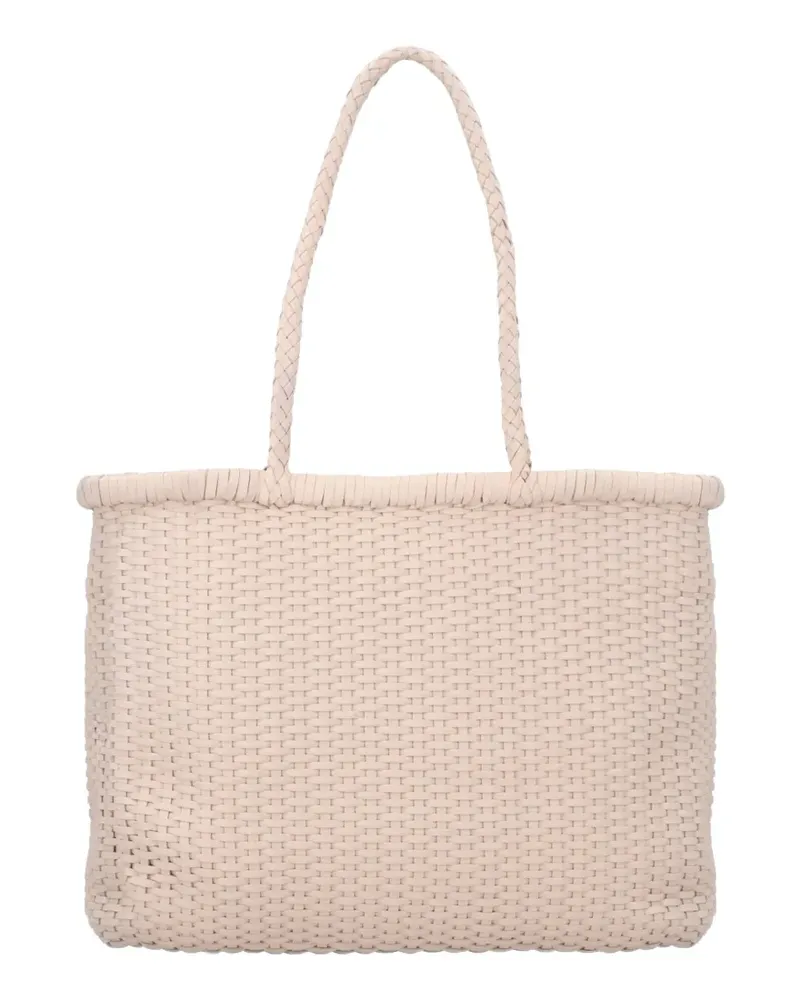 Dragon Diffusion big B Weave leather shoulder bag - Nude Nude