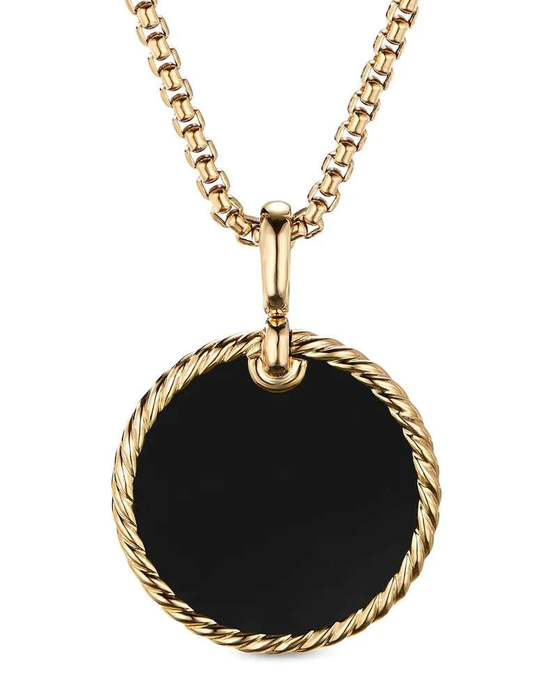 David Yurman 18kt DY Elements Gelbgoldhalskette Schwarz