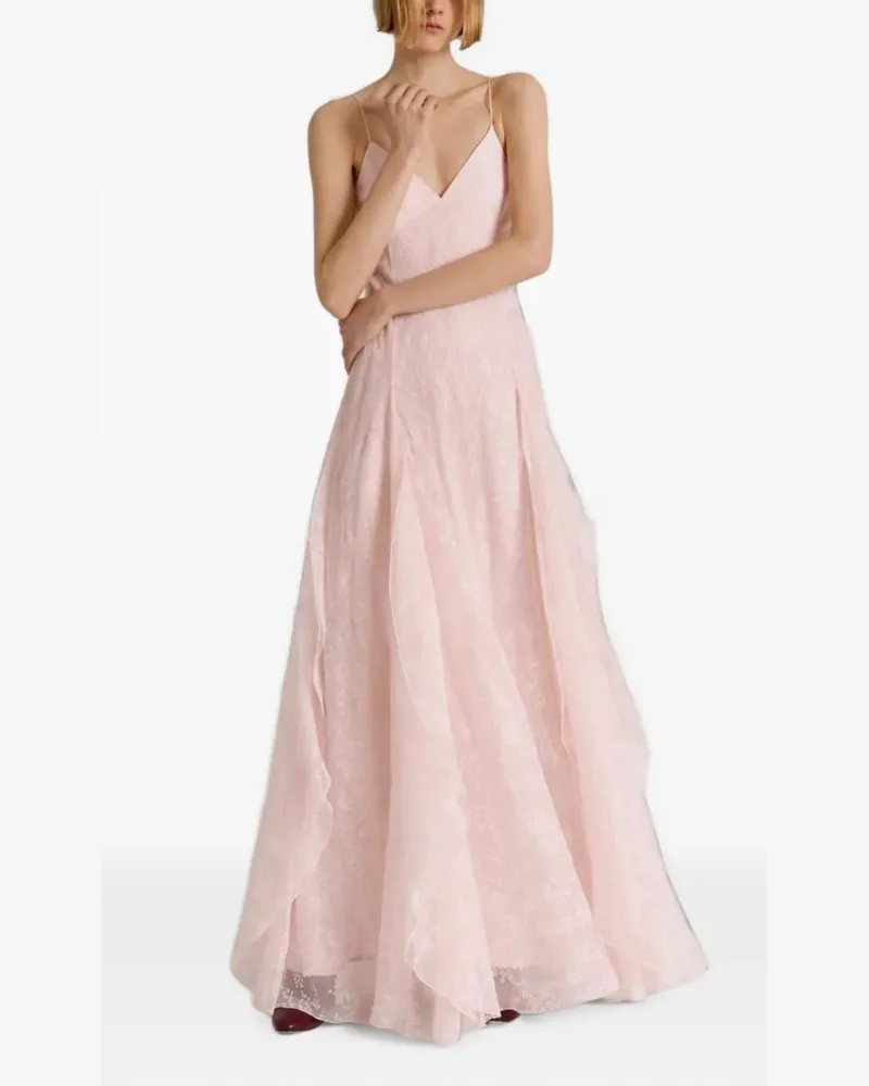 Alberta Ferretti floral-lace maxi dress - Rosa Rosa