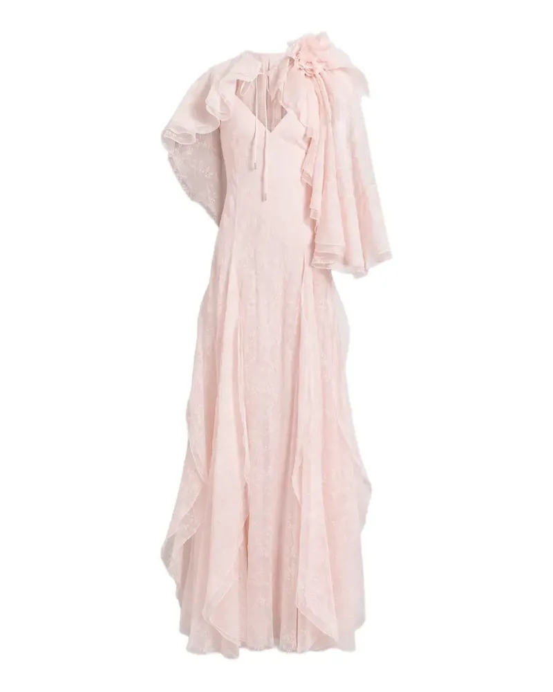 Alberta Ferretti Maxikleid aus Blumenspitze - Rosa Rosa