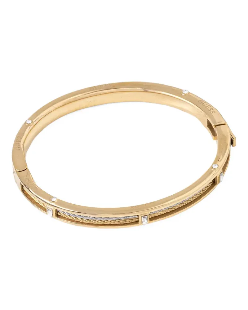 Guess Kalybe crystal-embellished cable-detail bracelets - Gold Gold