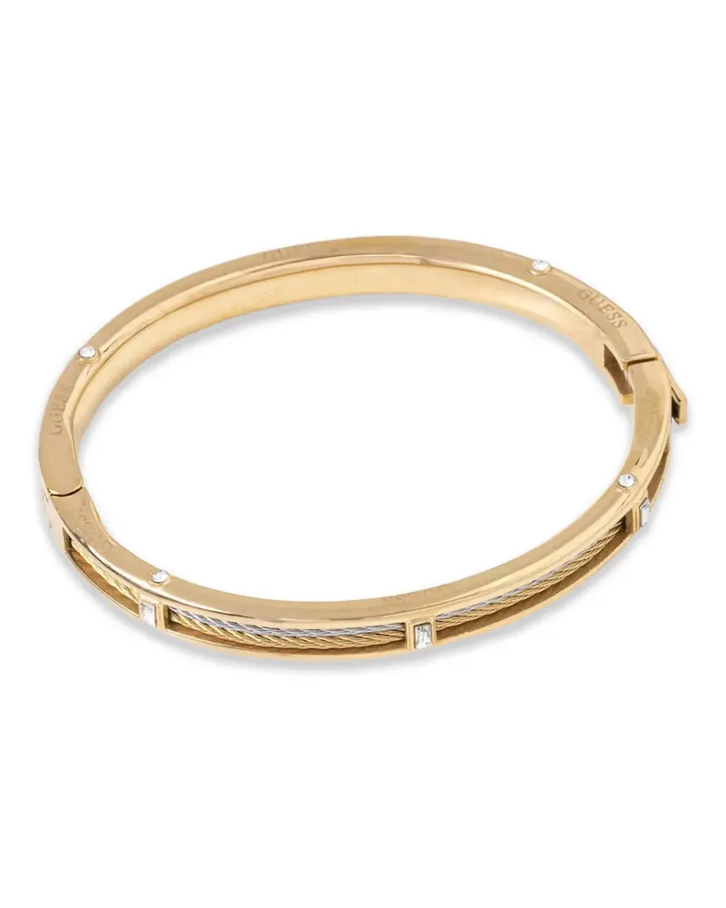 Guess Kalybe crystal-embellished cable-detail bracelets - Gold Gold