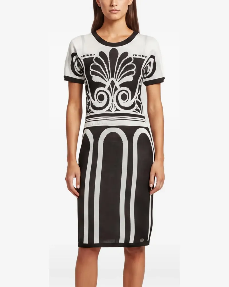 Versace Jeans short-sleeve knitted midi dress - Schwarz Schwarz