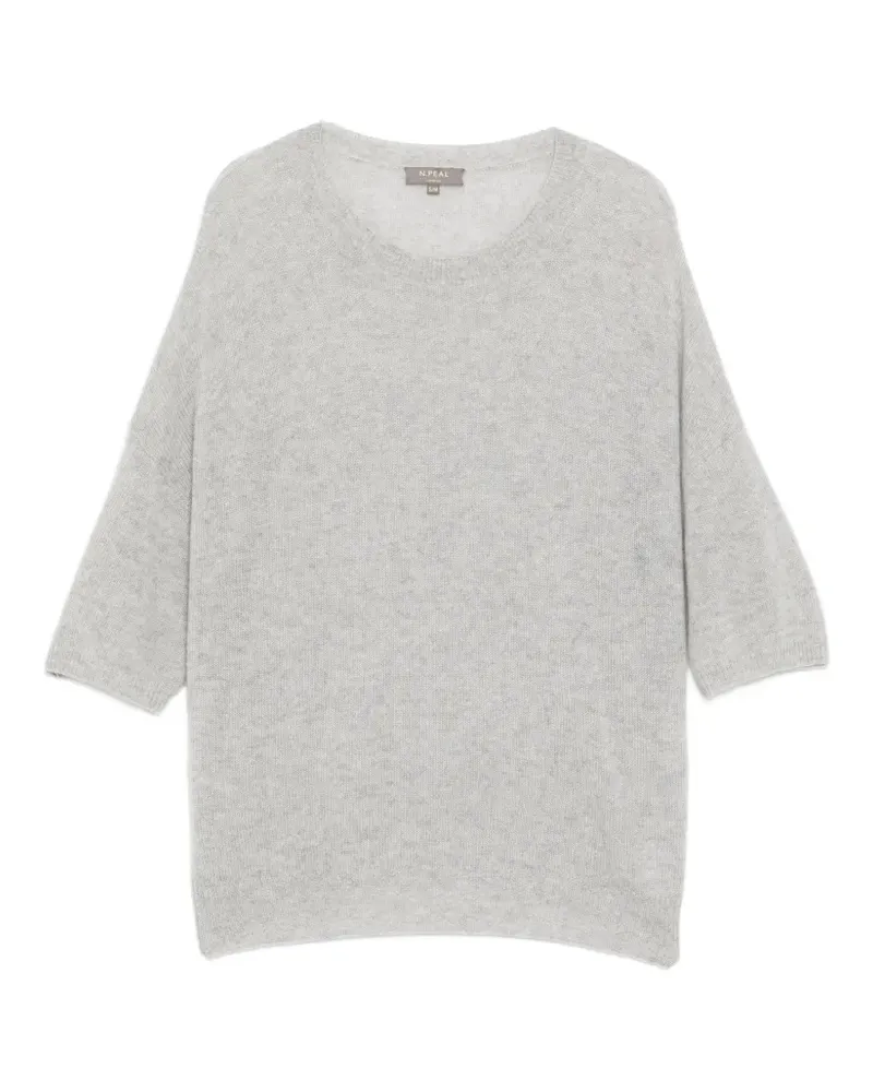 N.Peal Kurzärmeliges Strickoberteil - Grau Grau