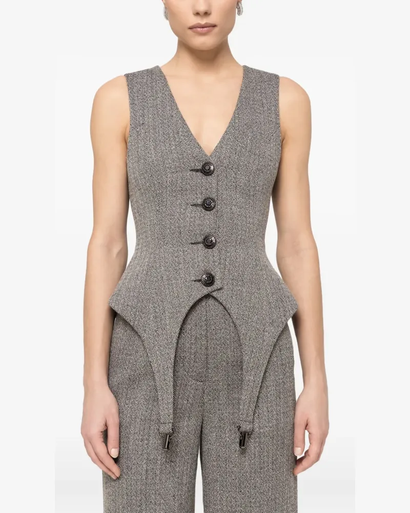 NISSA button single-breasted vest - Grau Grau