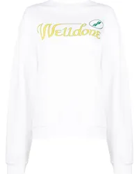 WE 11 DONE Hoodie mit Logo-Print Weiß