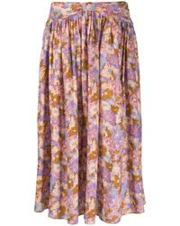 Zimmermann Midirock mit Blumen-Print Violett