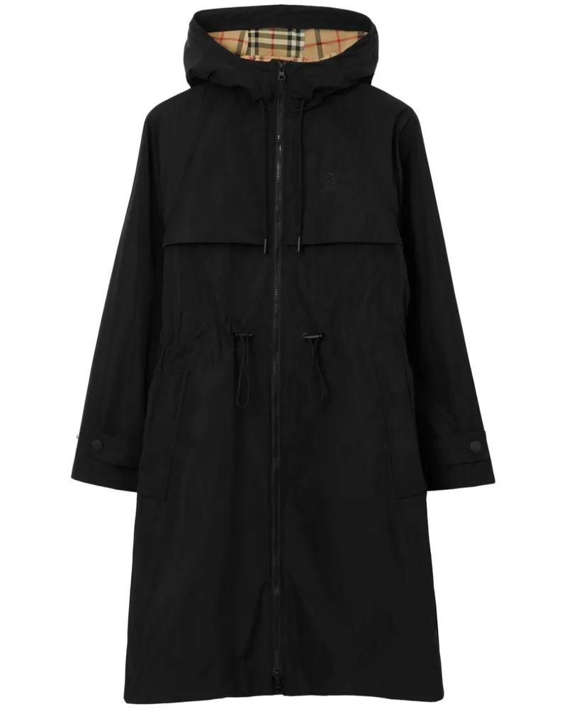 Burberry Bestickter Mantel - Schwarz Schwarz