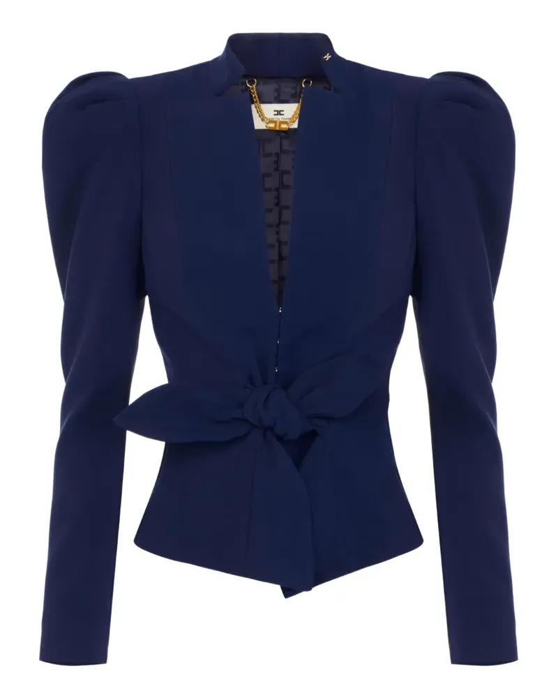 Elisabetta Franchi lightweight crêpe jacket with bow - Blau Blau