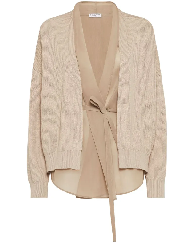 Brunello Cucinelli Cardigan im Layering-Look - Nude Nude