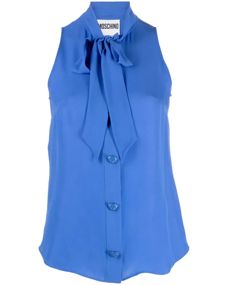 Moschino Bluse mit Schleifenkragen - Blau Blau