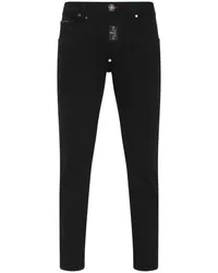 Philipp Plein Halbhohe Skinny-Jeans Schwarz