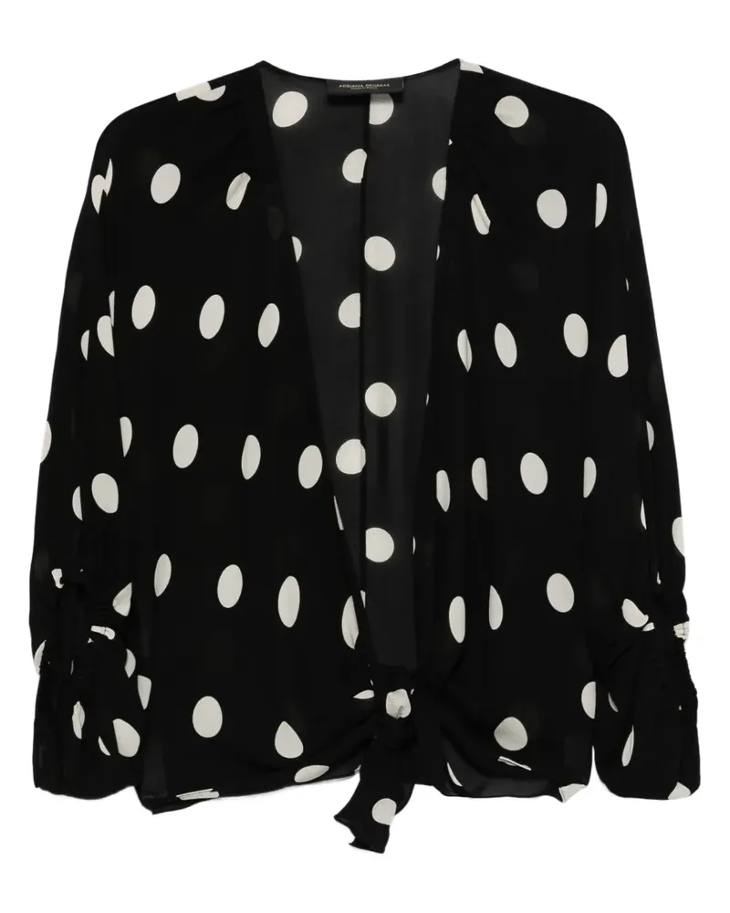 Adriana Degreas polka-dot tie-fastening blouse - Schwarz Schwarz