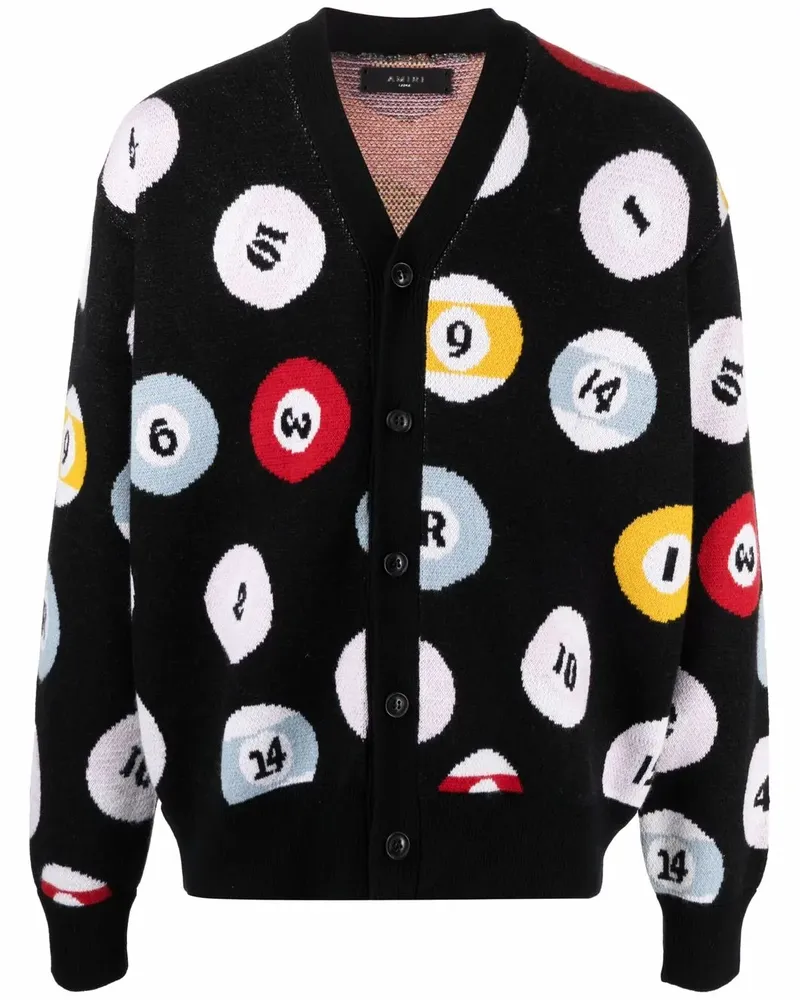 Amiri Gemusterter Cardigan - Schwarz Schwarz