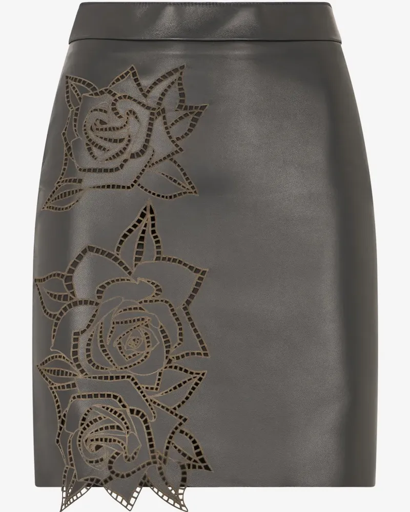 Roberto Cavalli Roses Minirock mit Laser-Cuts - Schwarz Schwarz
