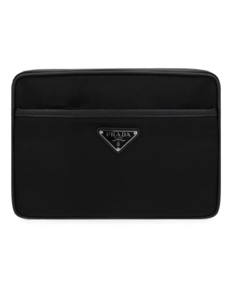 Prada Re-Nylon und Saffiano Schultertasche - Schwarz Schwarz