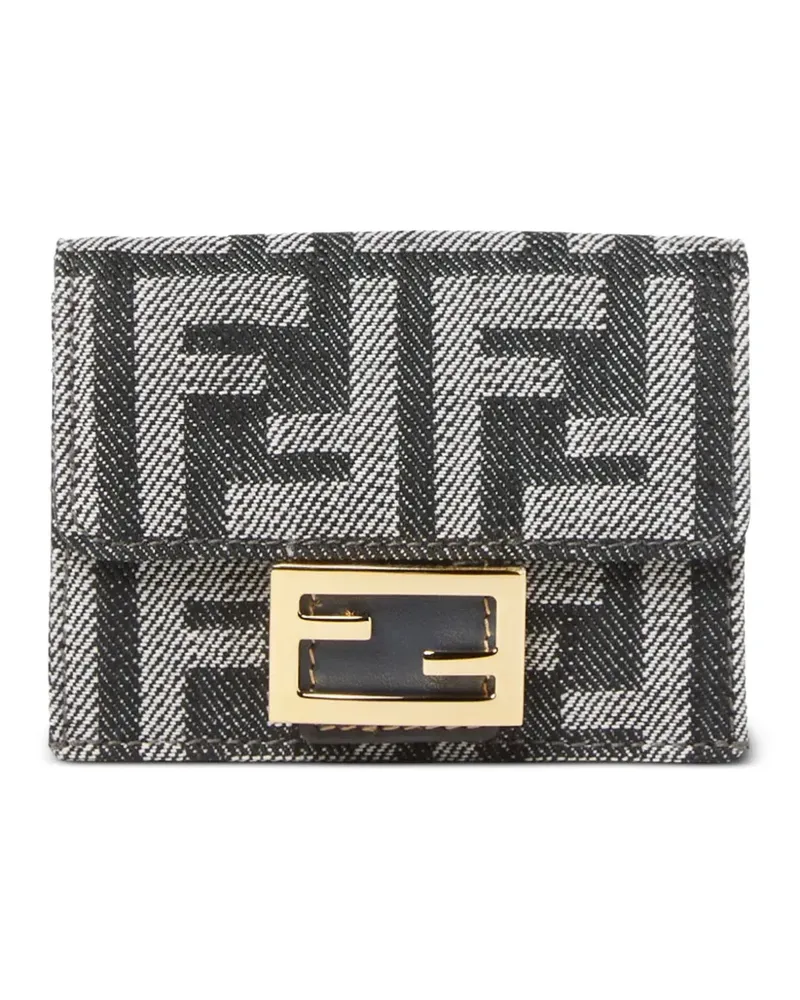 Fendi Baguette Portemonnaie mit Micro Zucca - Grau Grau