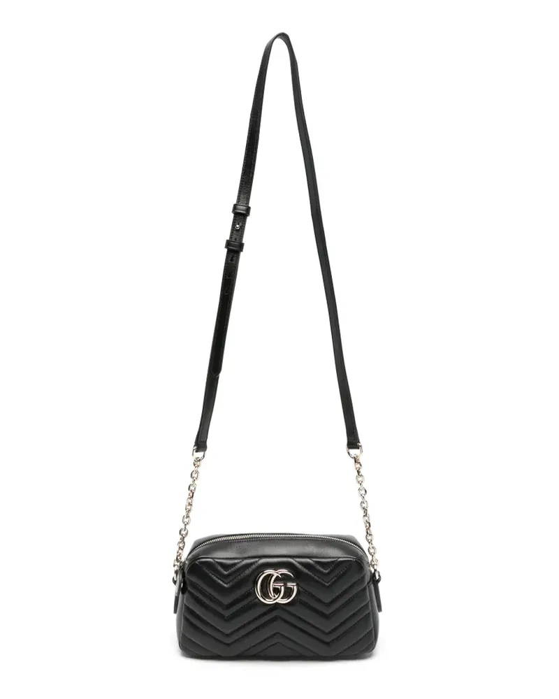 Gucci Kleine GG Marmont Umhängetasche mit Steppung - Schwarz Schwarz