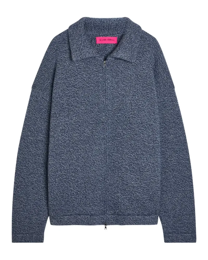The Elder Statesman Marl-knit zip-up jacket - Blau Blau