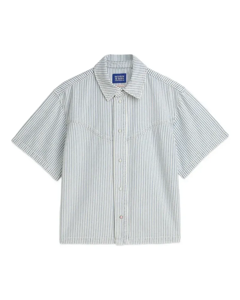 Scotch&Soda vertical-stripe western-yoke shirt - Blau Blau