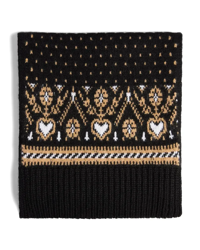KHAITE Lucrene scarf in black and camel multi - Schwarz Schwarz