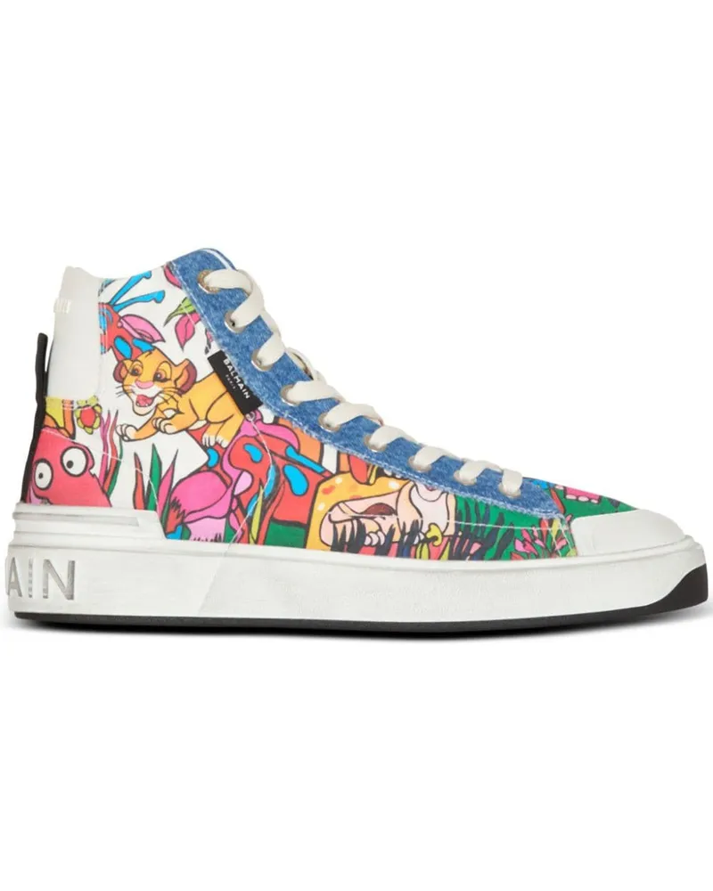 Balmain x Disney High-Top-Sneakers - Blau Blau