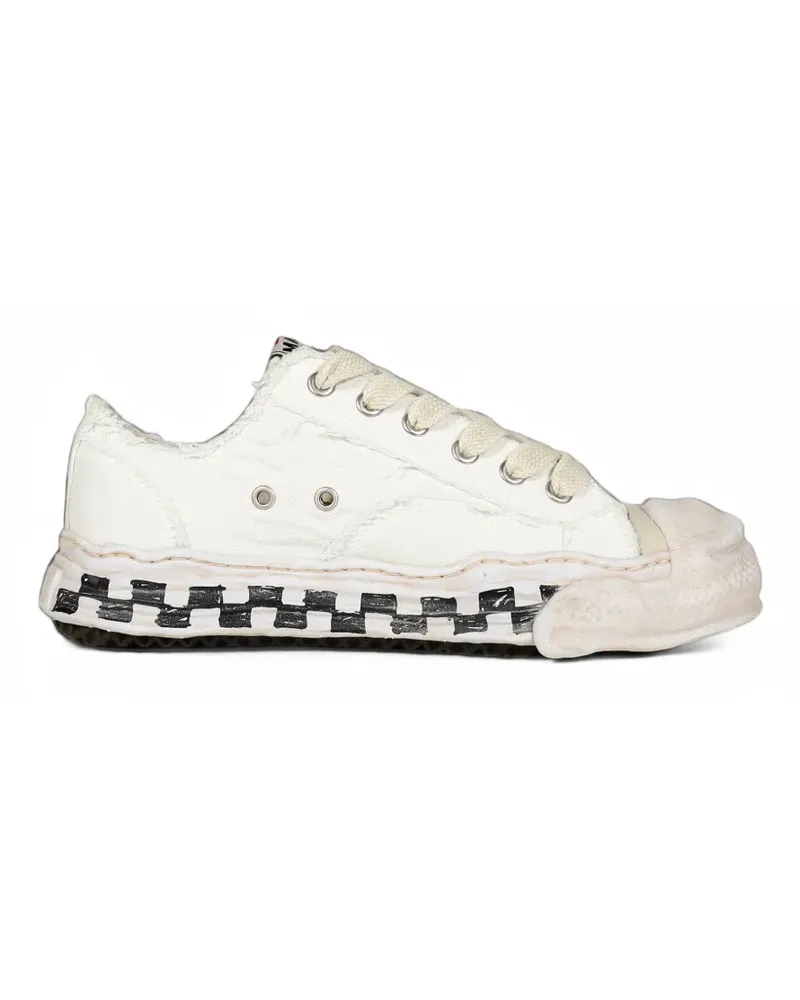 MIHARAYASUHIRO Hank" OG graffiti check sole Canvas Low-top Sneakers - Weiß Weiß