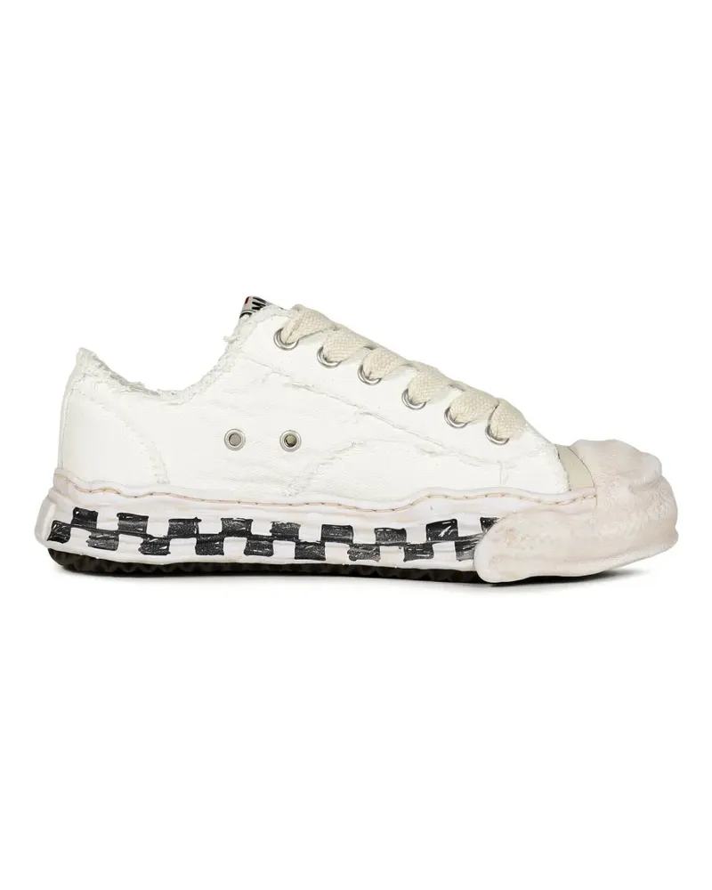MIHARAYASUHIRO Hank OG Sneakers aus Canvas mit Graffiti-Check - Weiß Weiß