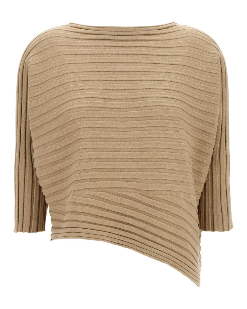 Issey Miyake knit asymmetrical top - Nude Nude