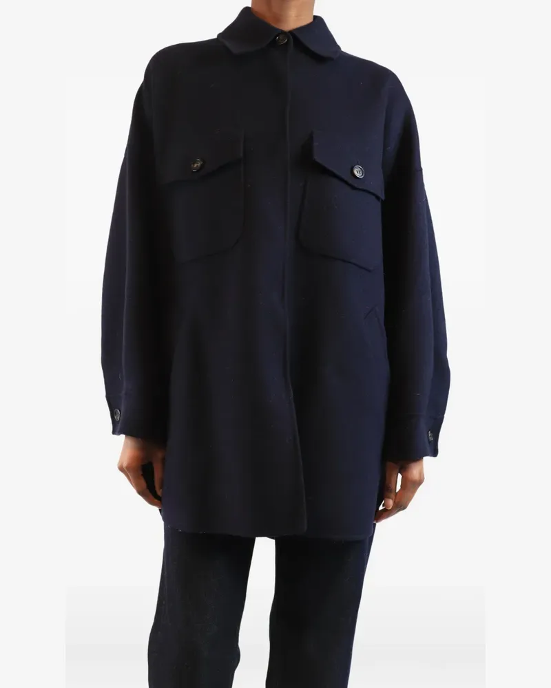Max Mara oversized button-up coat - Blau Blau