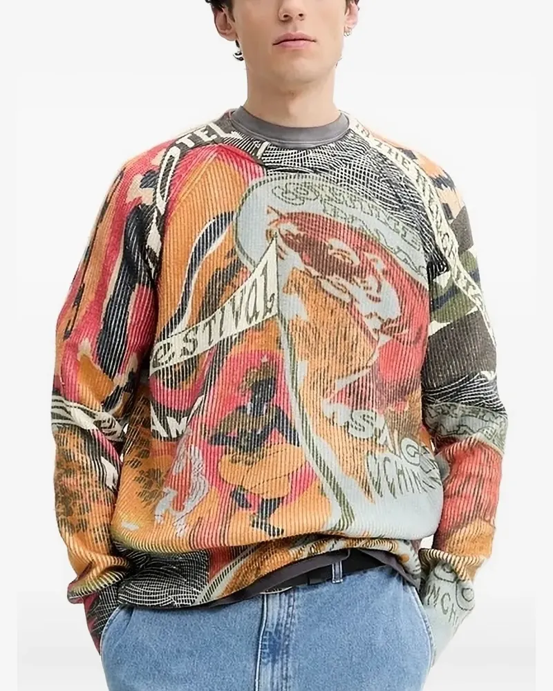 Desigual Gerippter Strickpullover - Orange Orange